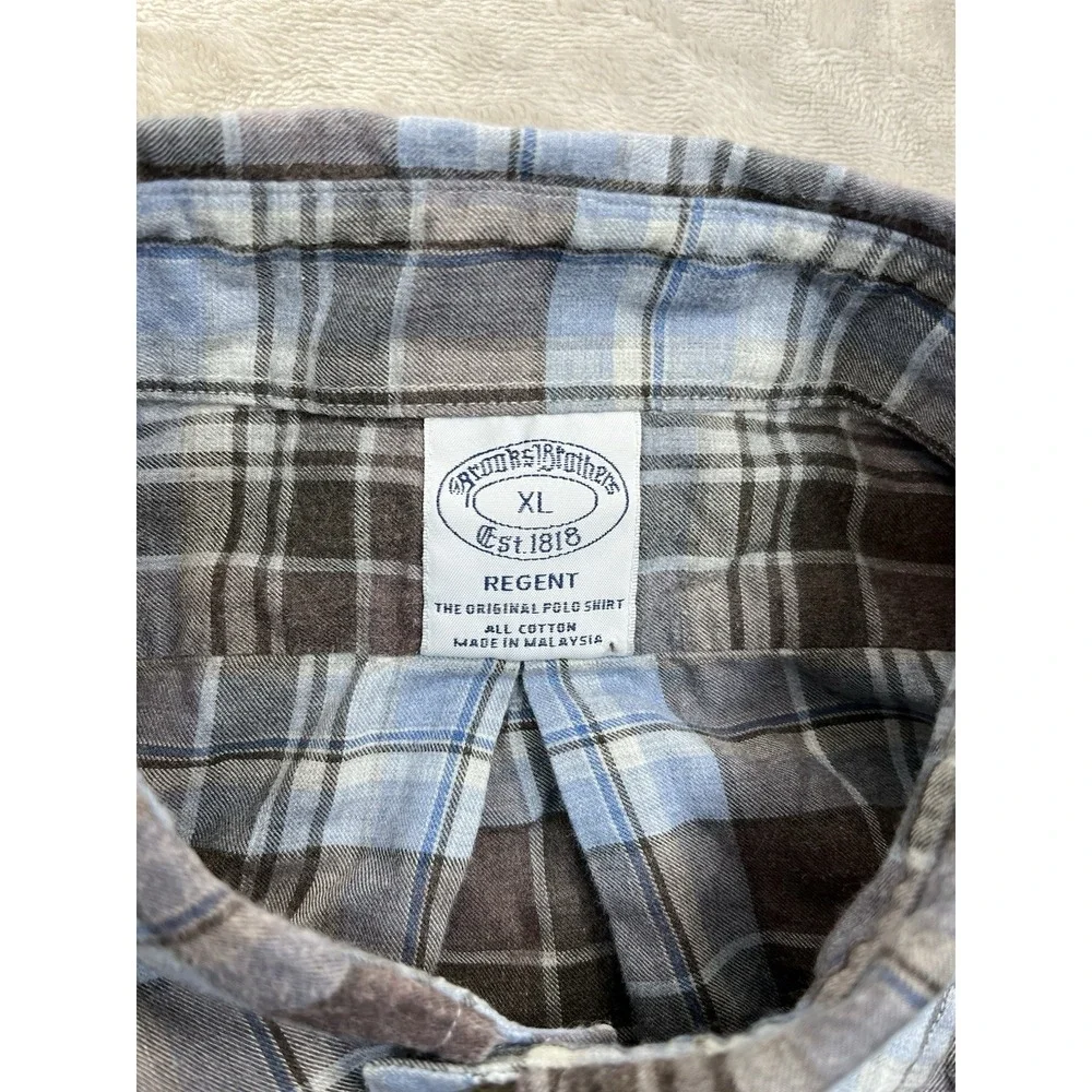 Brooks Brothers Regent Flannel Shirt Plaid Button Down Long Sleeve XL